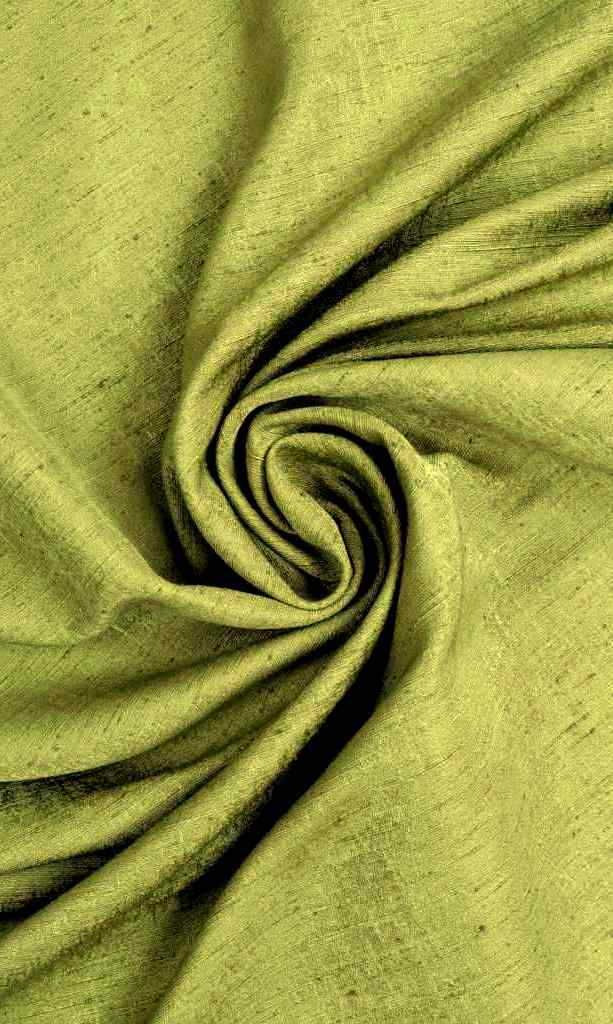 Silk Blend Window Treatments Fabric By the Metre (Olive/ Fern Green)