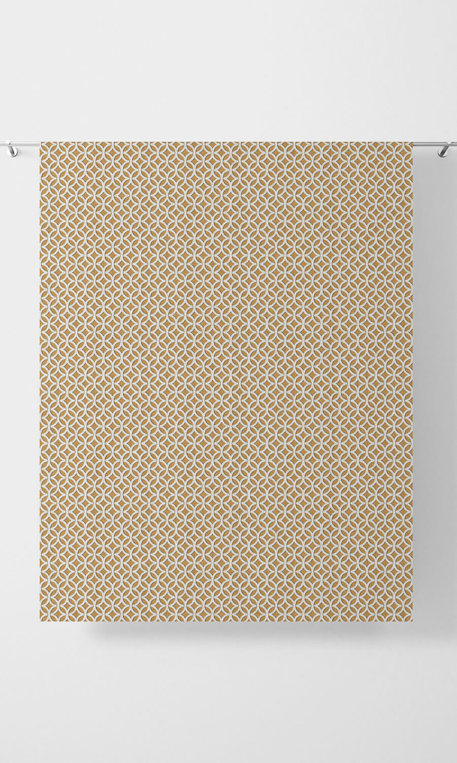 Geometric Print Fabric Material By the Metre (Muted Orange)