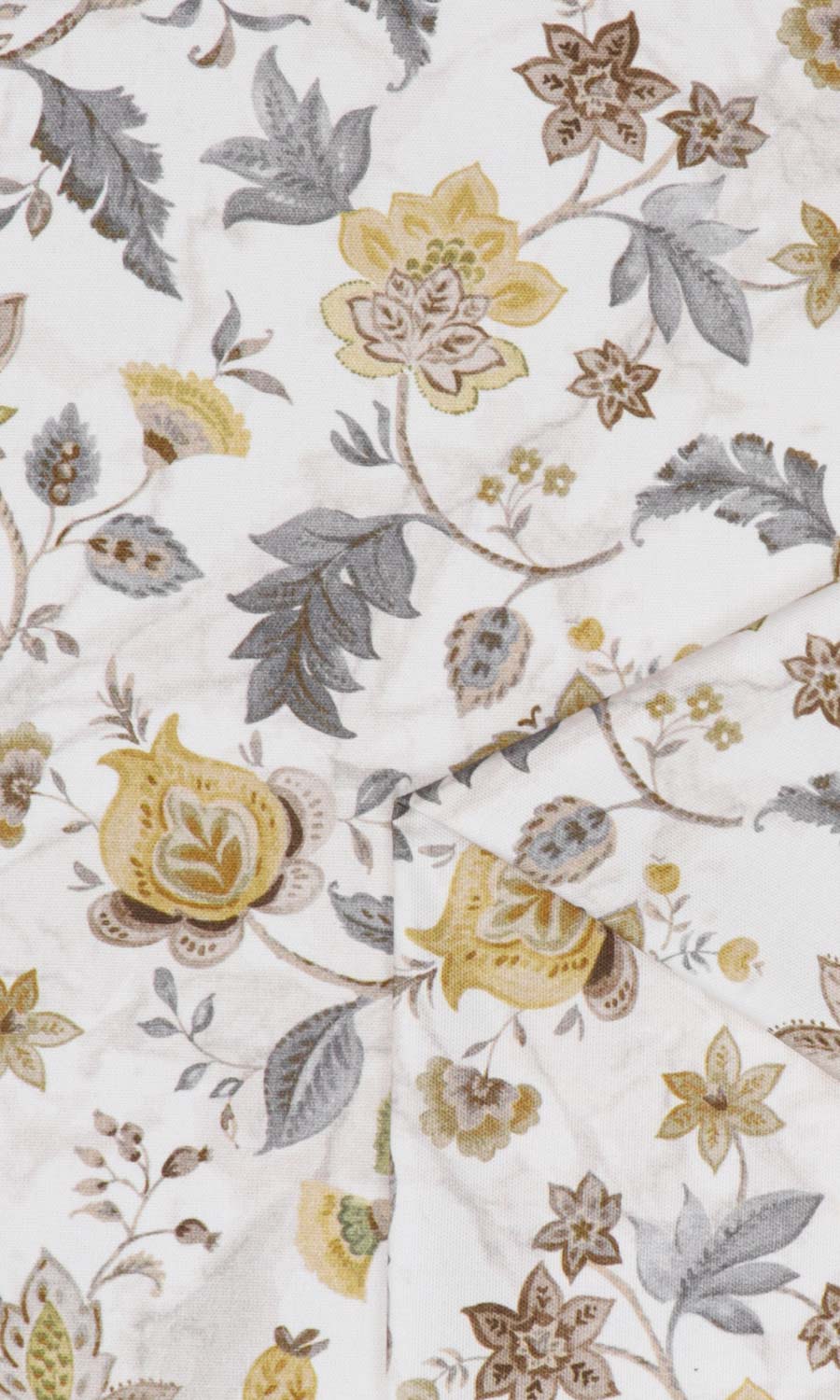 Floral Cotton Roman Blinds & Window Shades (Grey/ Yellow)