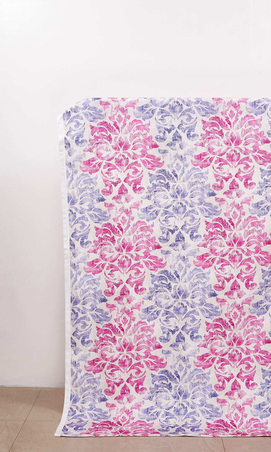 Printed Home Décor Fabric By the Metre (Fuchsia Pink/ Purple)