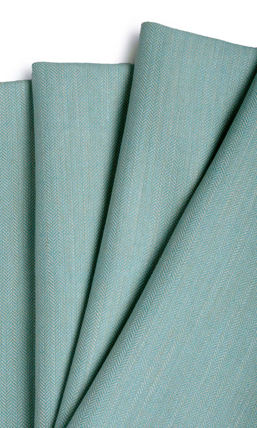 Herringbone Textured Flat, Plain, Fake, Faux, European Relaxed Roman Blinds (Turquoise Blue)