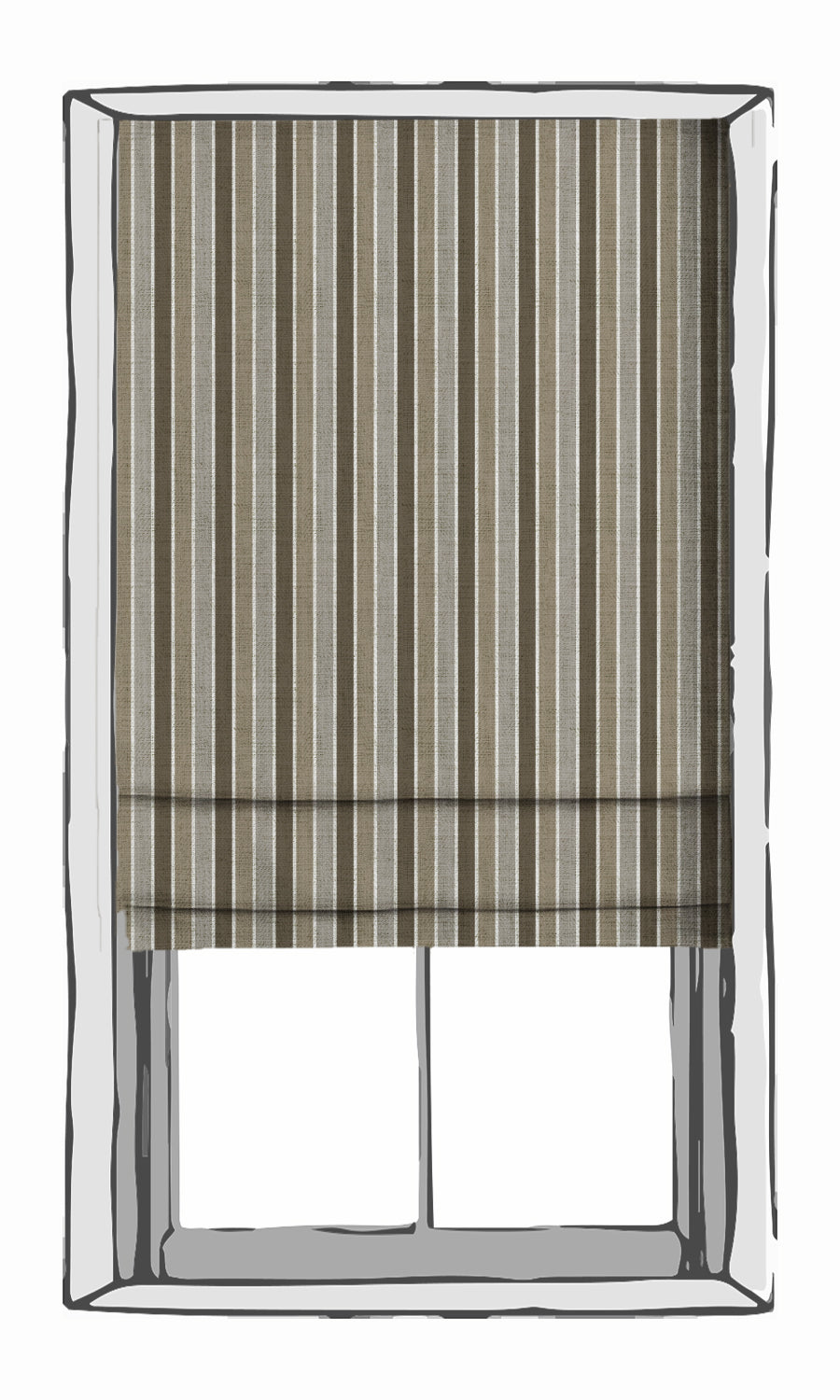 Striped Fabric Material By the Metre (Beige/ Brown/ Grey)