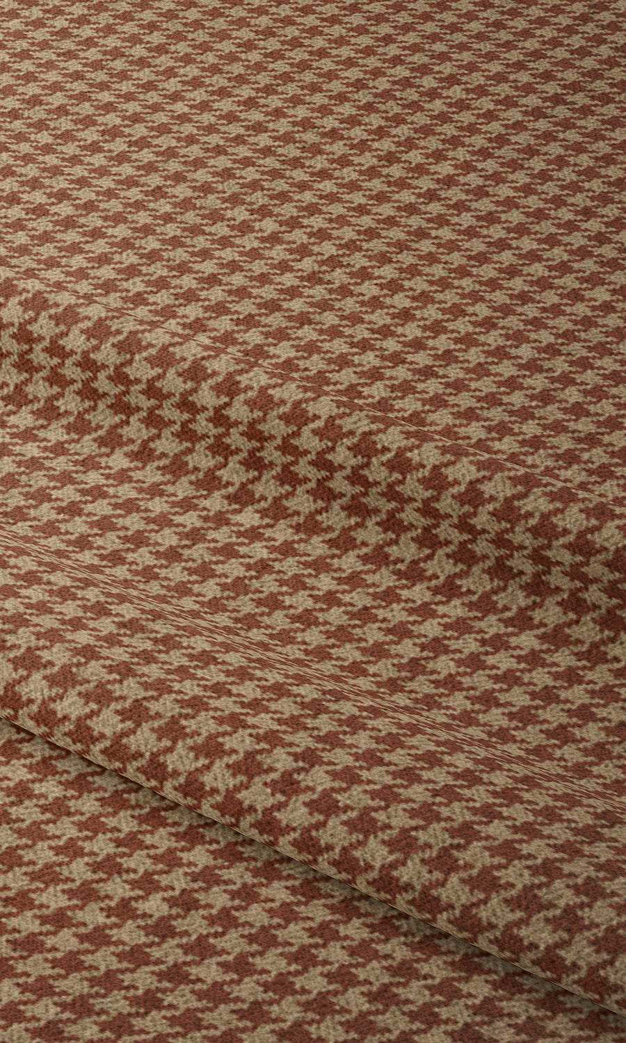 Houndstooth Print Flat, Plain, Fake, Faux, European Relaxed Roman Blinds (Red & Beige)