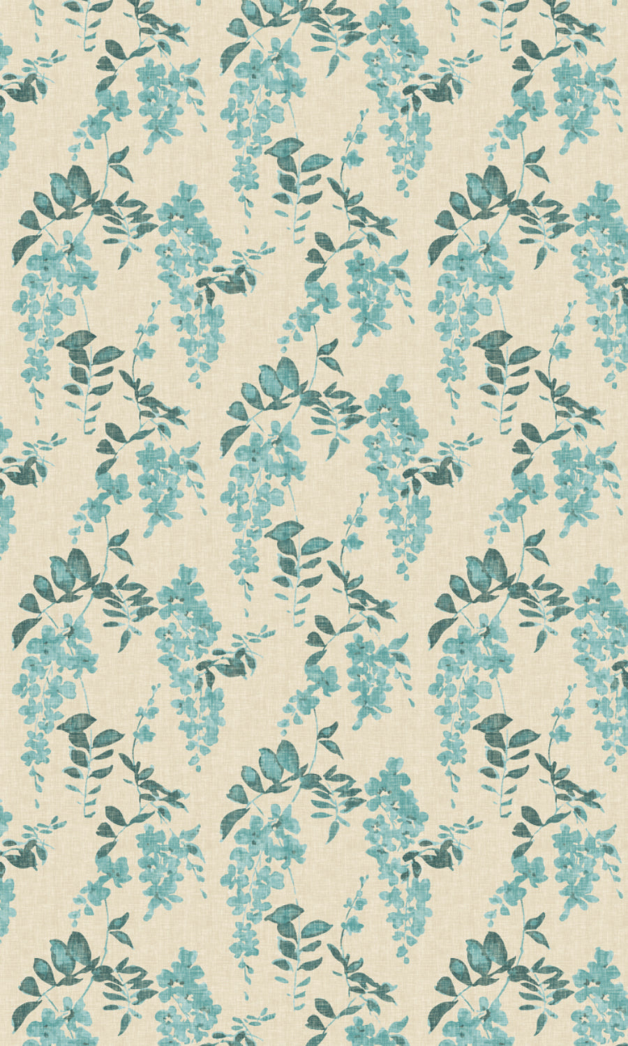 Floral Dimout Home Textile Fabric Material By the Metre (Blue/ Grey)