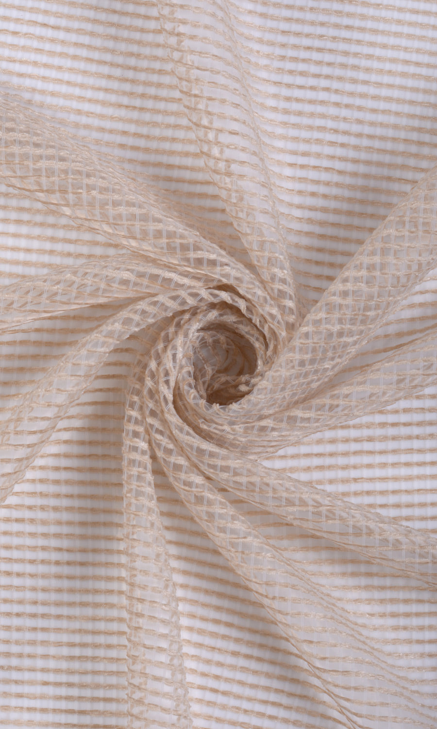 Cotton Rich Sheer Free Fabric Material Sample (Champagne Beige)