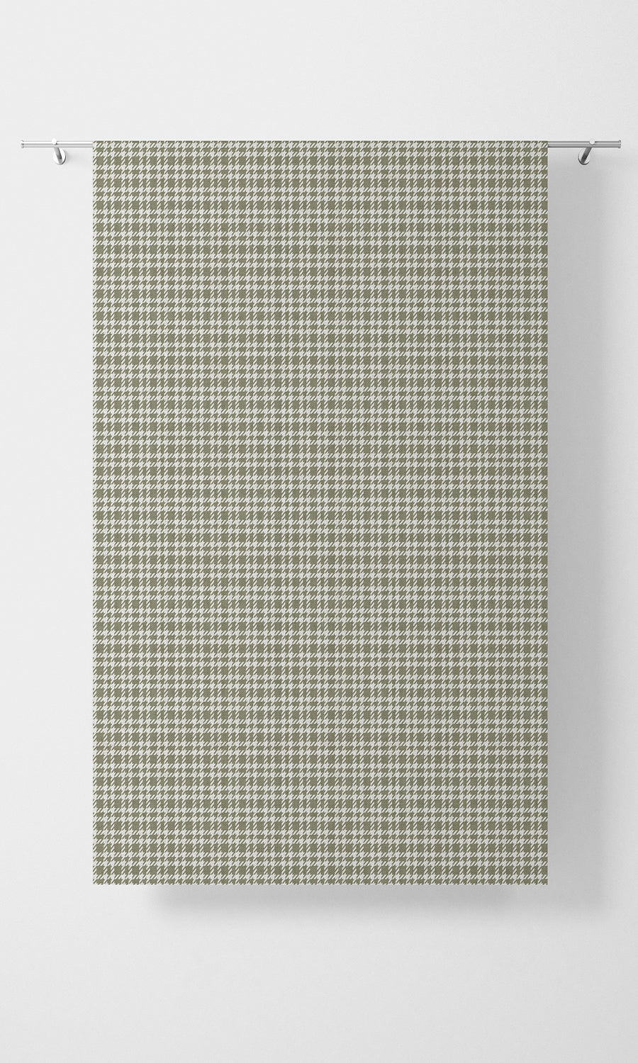 Checkered Home Textile Fabric Material By the Metre (Olive Green/ White)