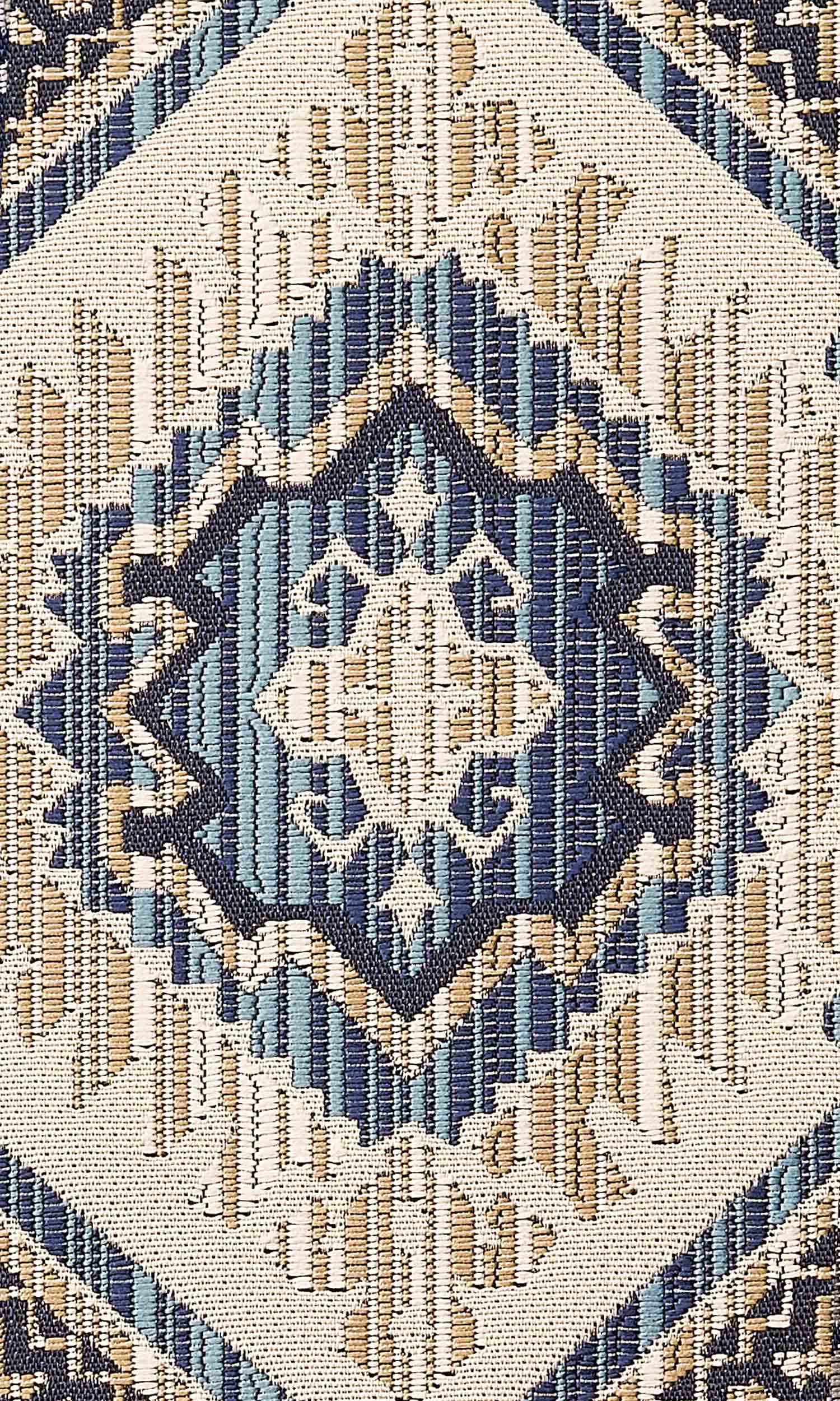 Aztec-Print Flat, Plain, Fake, Faux, European Relaxed Roman Blinds (Beige/ Blue)