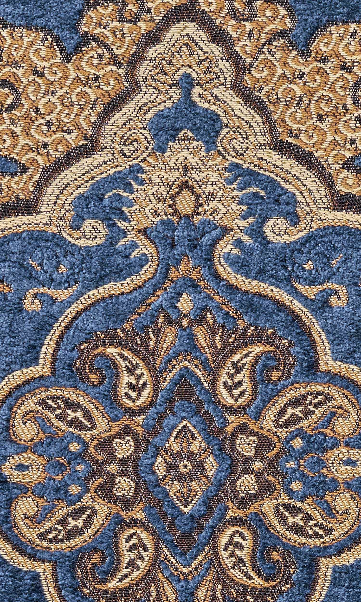 Damask Velvet Home Textile Fabric Material By the Metre (Beige/ Brown/ Blue)
