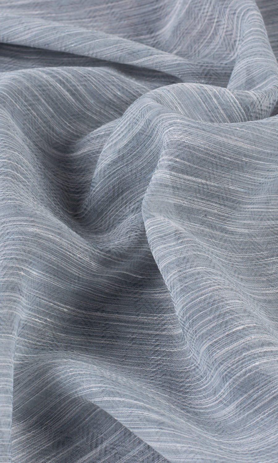 Textured Sheer Window Treatments Fabric By the Metre (Grey/ Blue)