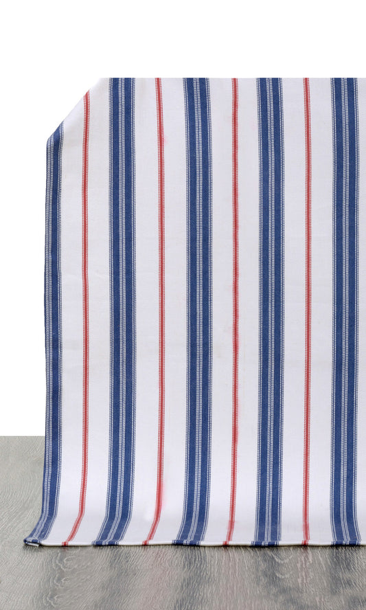 Cotton Home Décor Fabric By the Metre (Red/ Blue)