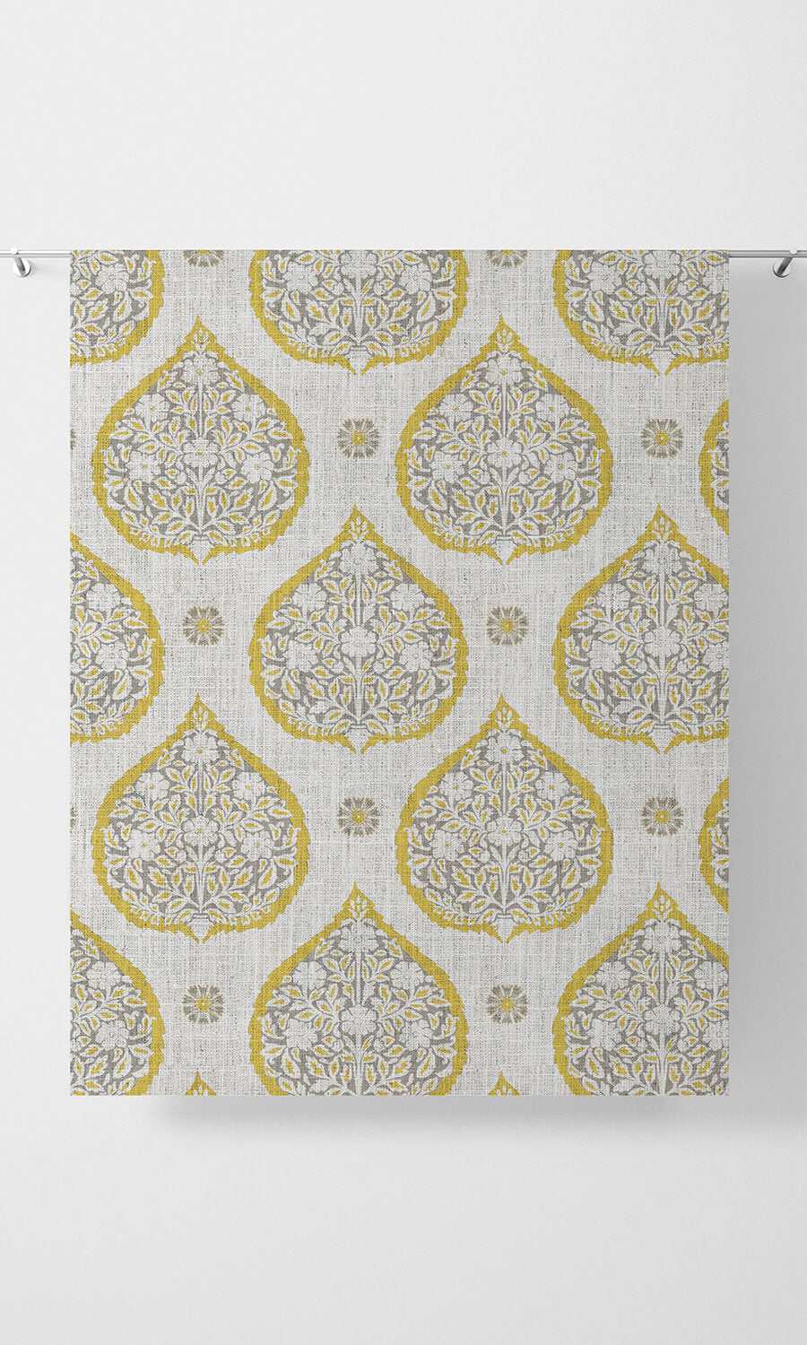 Paisley Home Décor Fabric Sample (Yellow/ Gray)