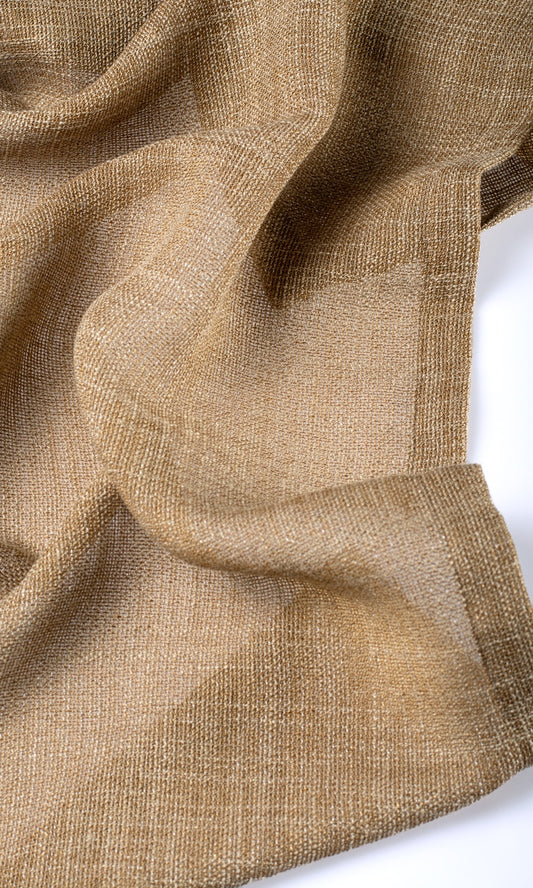 Textured Sheer Home Décor Fabric By the Metre (Peanut Brown)