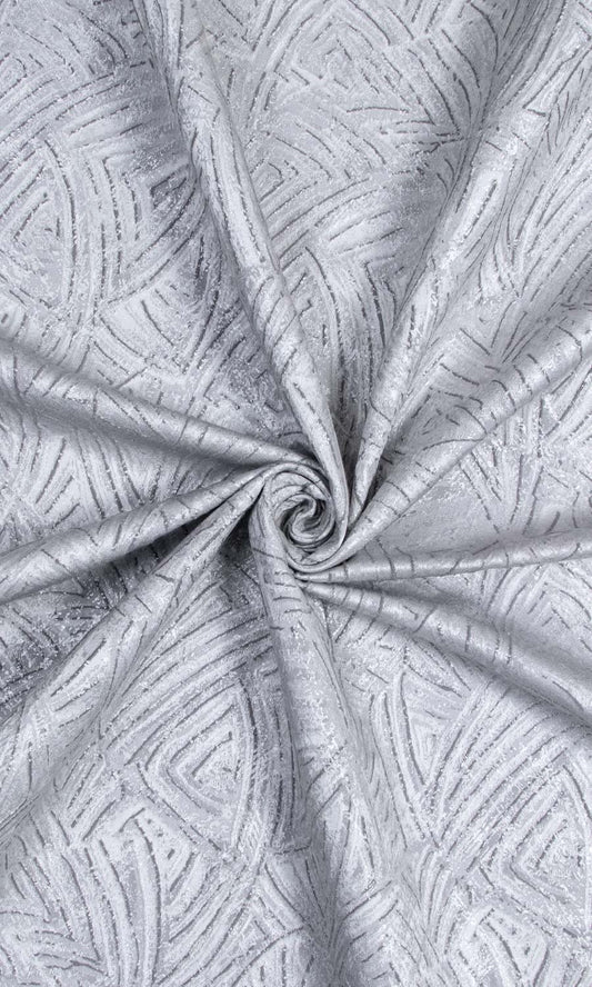 Self-Patterned Poly-Cotton Home Décor Fabric Sample (Steel Grey)