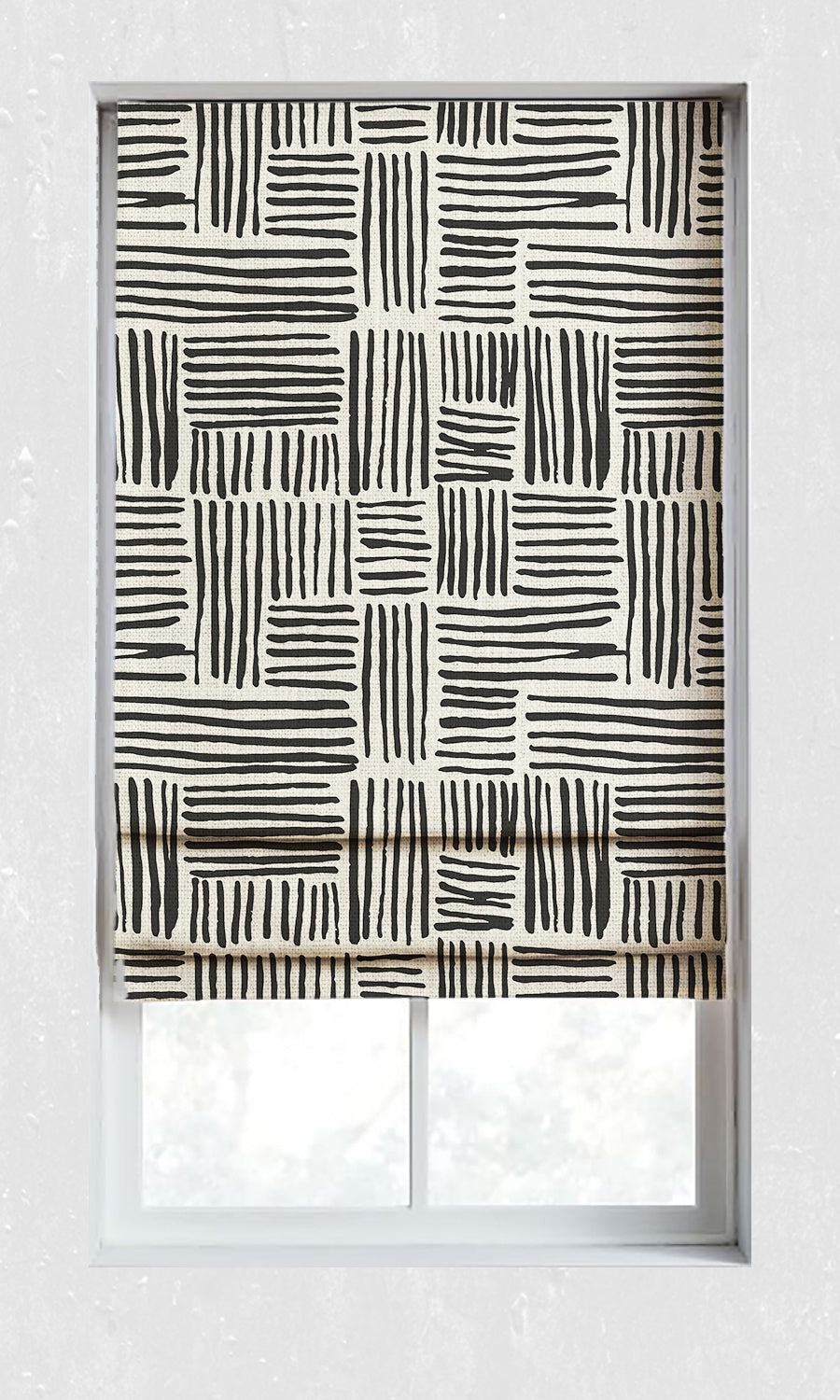 Modern Print Shades (Black/ Ivory) for Living, Bedroom, Kitchen, Bathroom