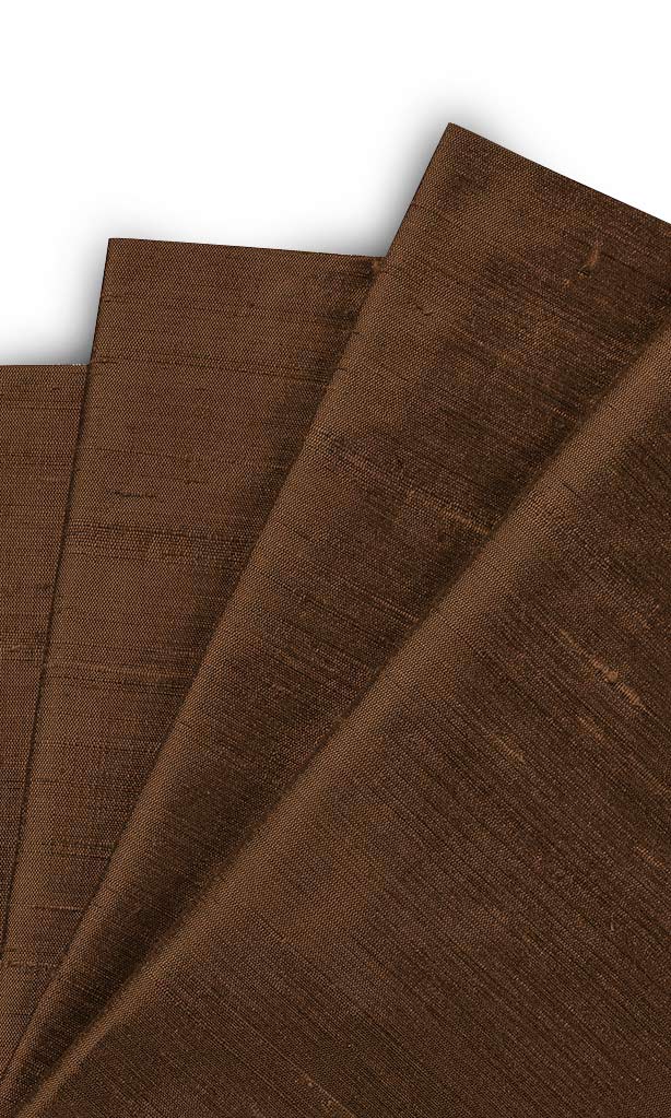 Dupioni Silk Fabric Blinds (Brown) for Living, Bedroom, Kitchen, Bathroom