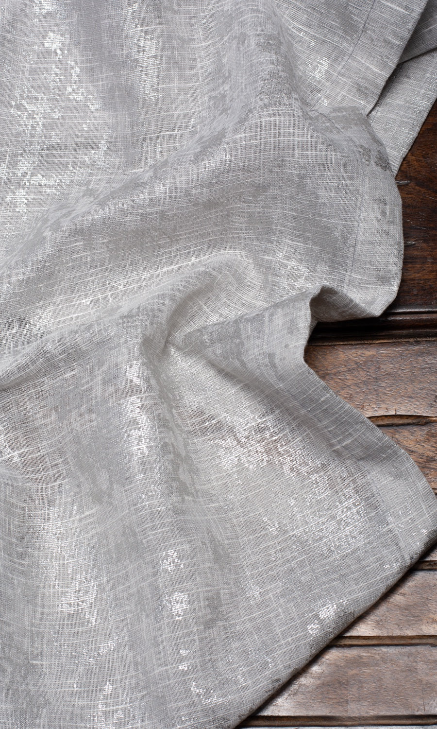 Semi-Sheer Fabric By the Metre for Roman Blinds & Shades (Gray/ Silver)