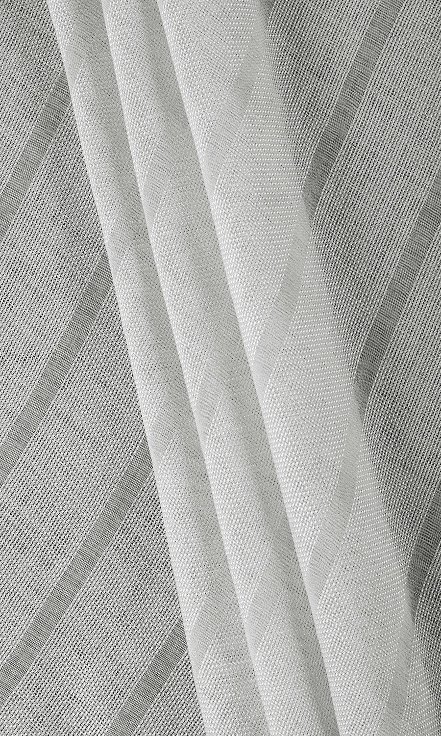 Textured Striped Sheer Fabric By the Metre for Roman Blinds & Shades (Grey)