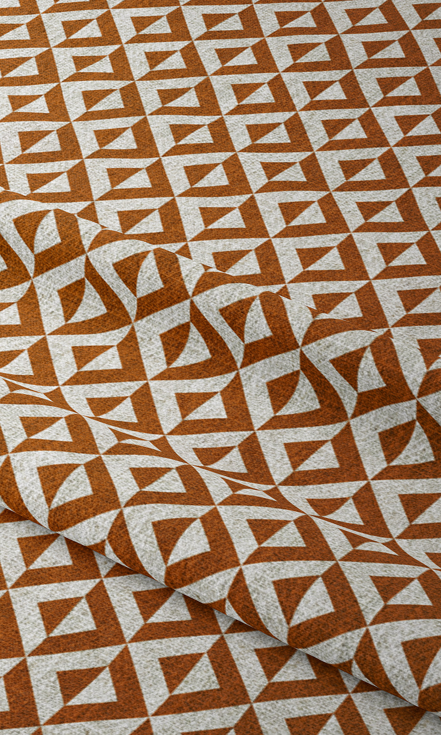 Geometric Print Window Treatments Fabric Sample (Orange/ White)