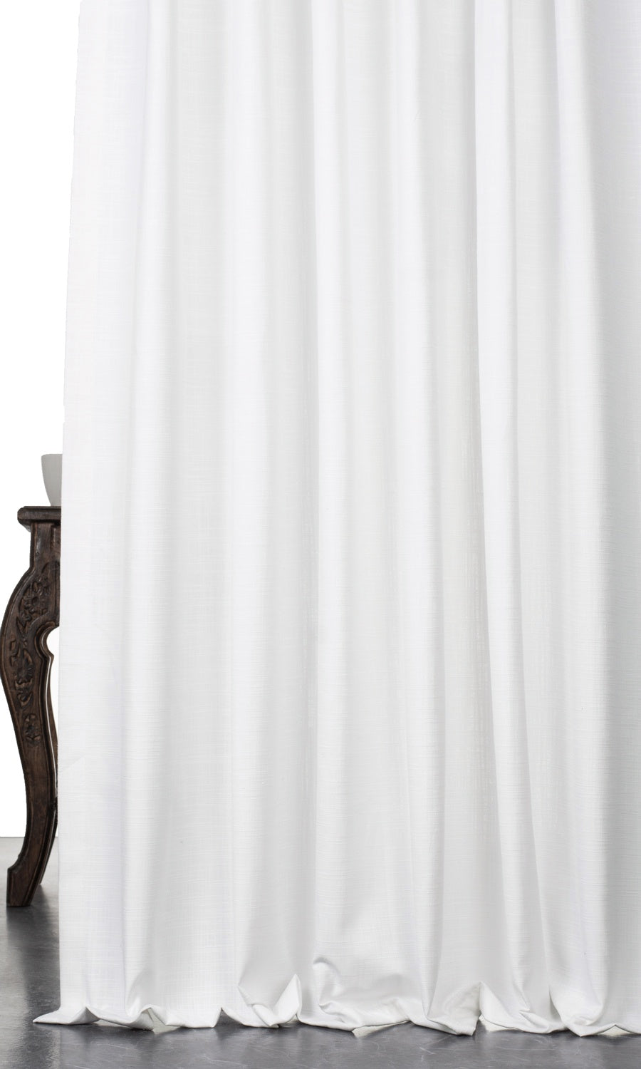 Linen-Texture Window Treatments Fabric By the Metre (White)