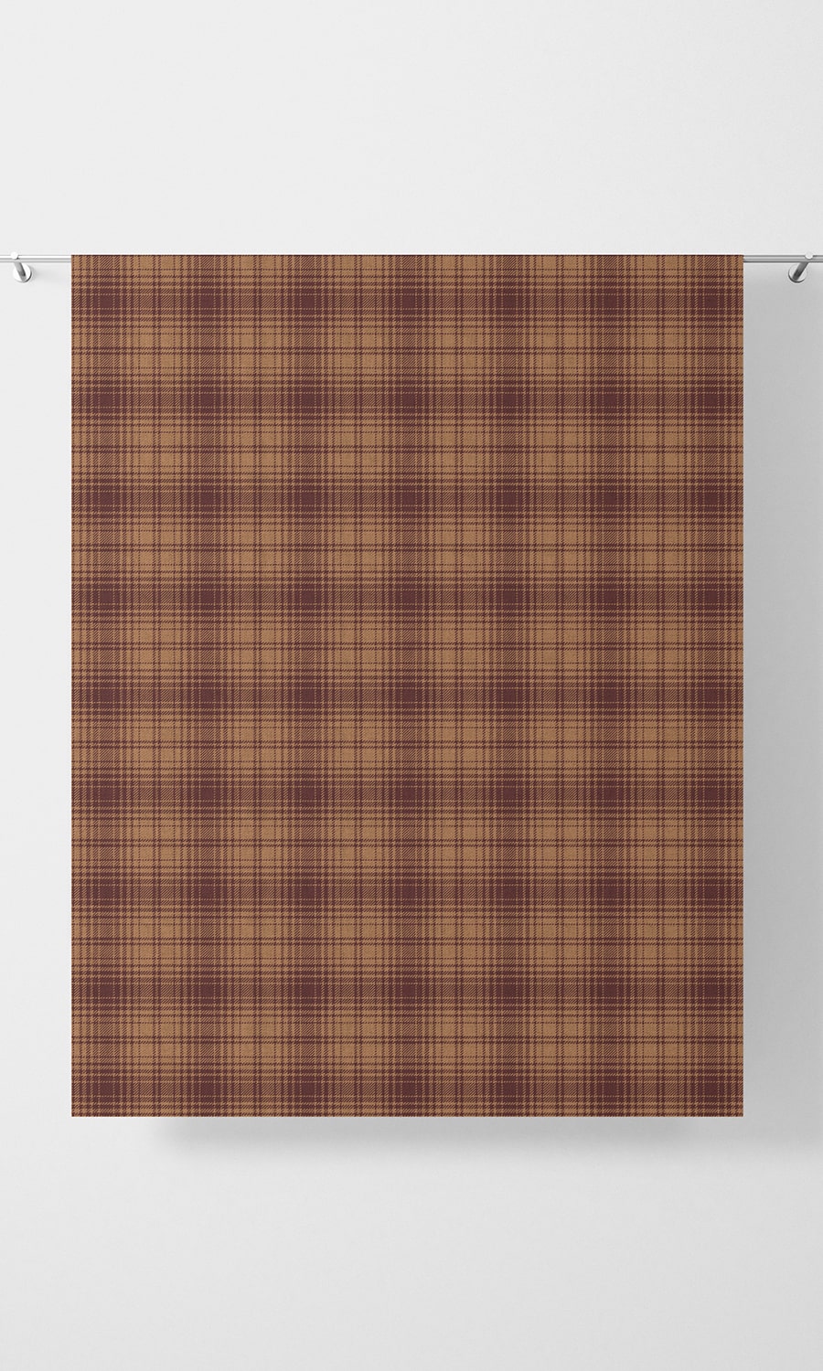 Plaid Home Décor Fabric By the Metre (Muted Orange/ Deep Purple)