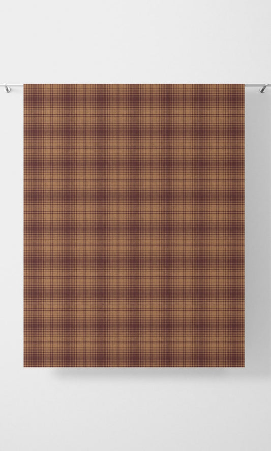 Plaid Home Décor Fabric By the Metre (Muted Orange/ Deep Purple)