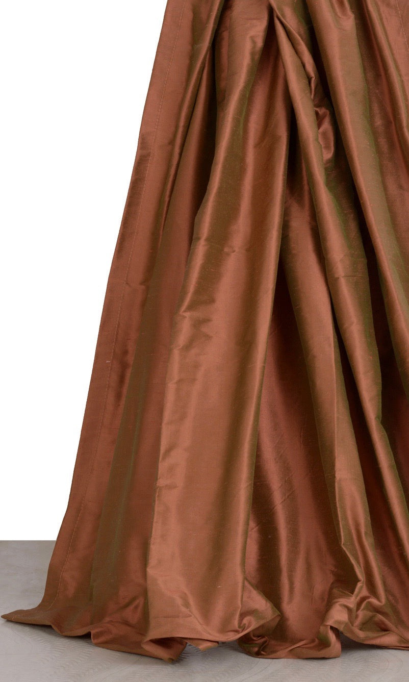 Shantung Silk Roman Blinds (Deep Orange) for Living, Bedroom, Kitchen, Bathroom
