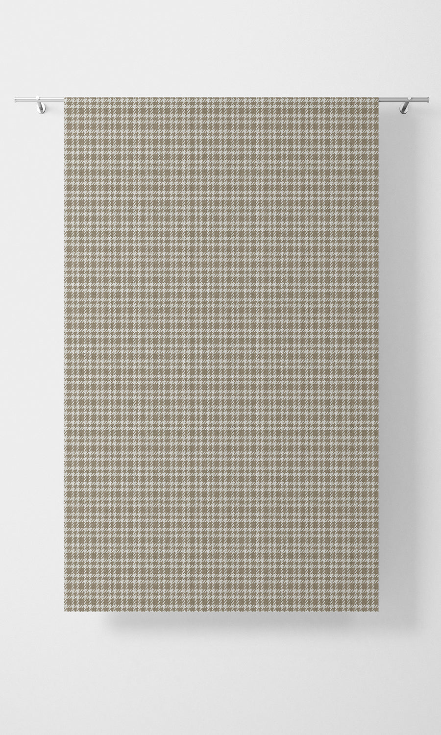 Checkered Home Textile Fabric Material By the Metre (Cedar Brown/ White)