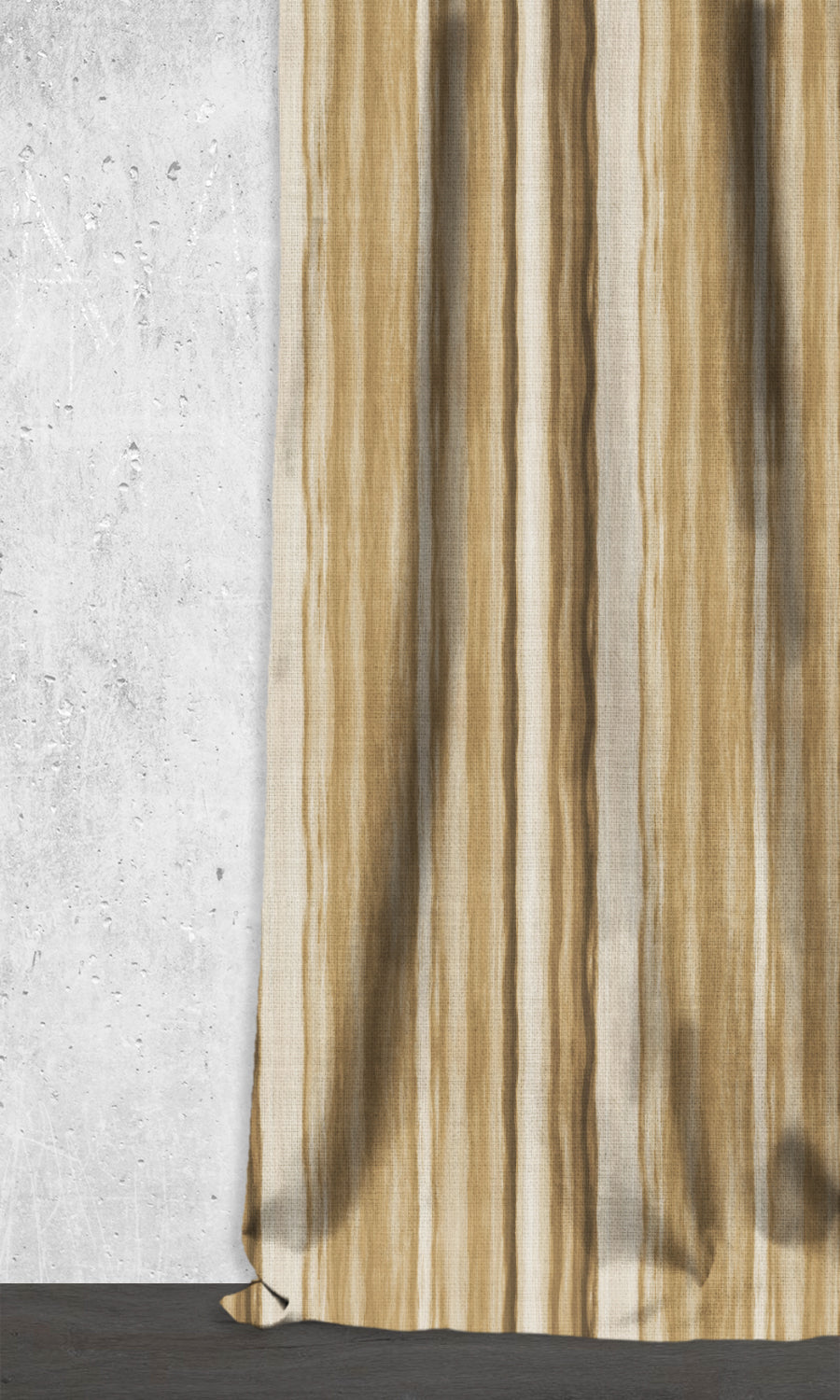 Modern Striped Print Window Treatments Fabric Sample (Brown/ Beige)