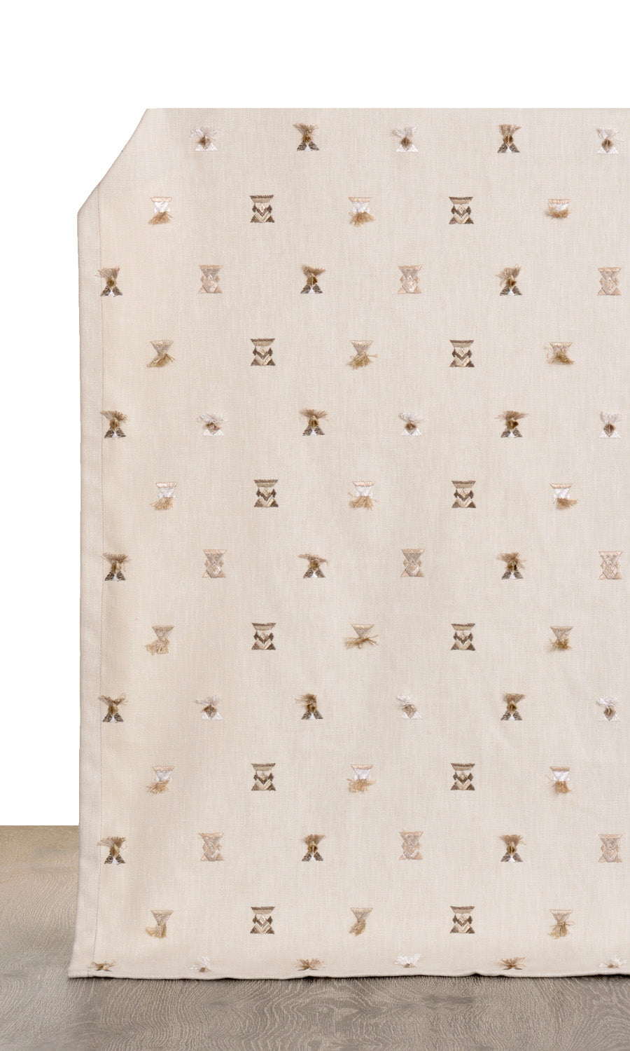 Embroidered Fabric Blinds (Beige/ Brown/ White) for Living, Bedroom, Kitchen, Bathroom