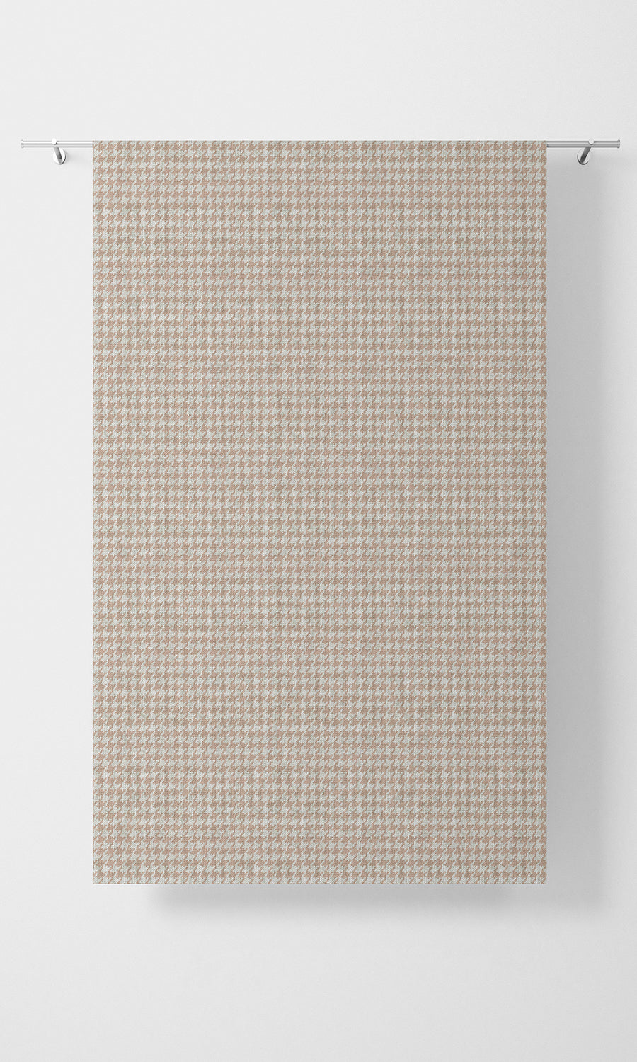 Houndstooth Print Home Textile Fabric Material By the Metre (Blush Pink/ White)