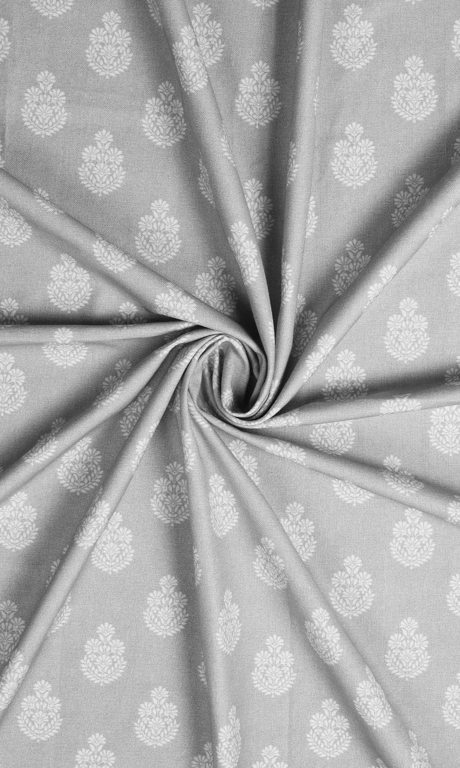 Floral Cotton Roman Blinds & Window Shades (Silver Grey)