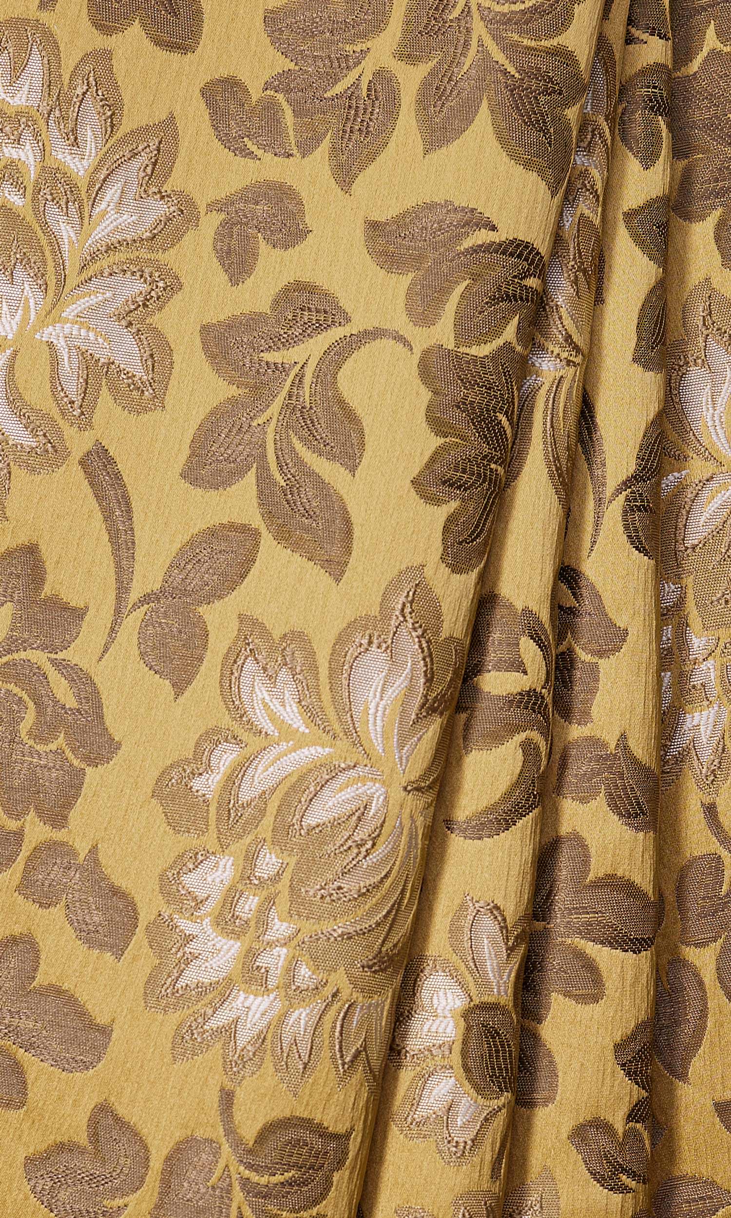 Floral Home Décor Fabric By the Metre (Mustard)