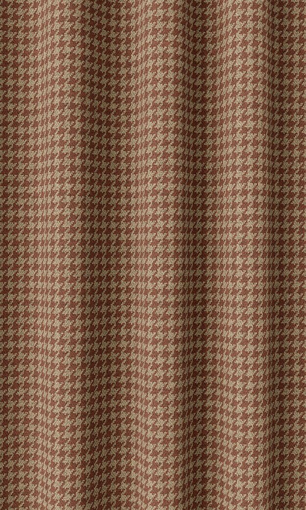 Houndstooth Print Home Décor Fabric By the Metre (Red & Beige)