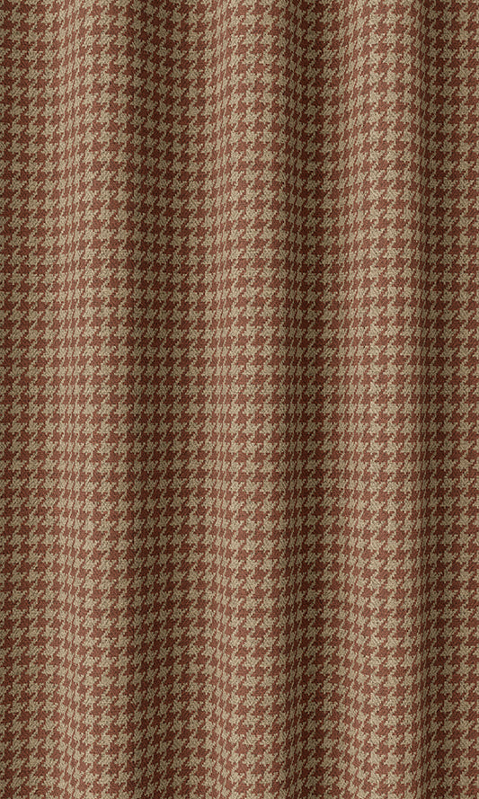Houndstooth Print Home Décor Fabric By the Metre (Red & Beige)