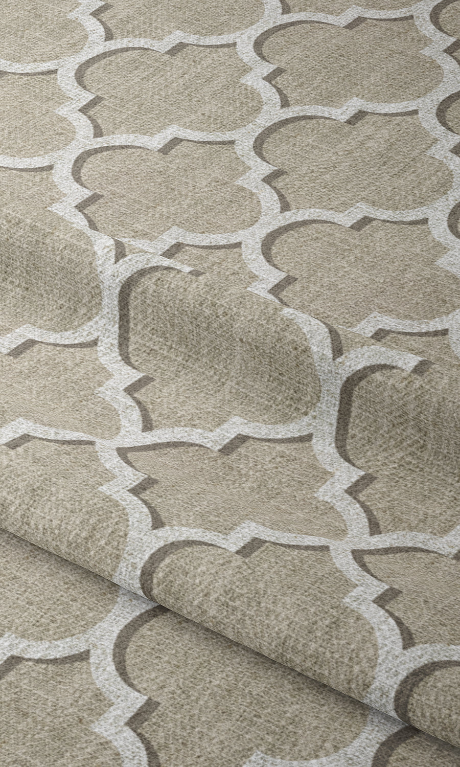Trellis Tile Print Blinds (Beige/ White) for Living, Bedroom, Kitchen, Bathroom