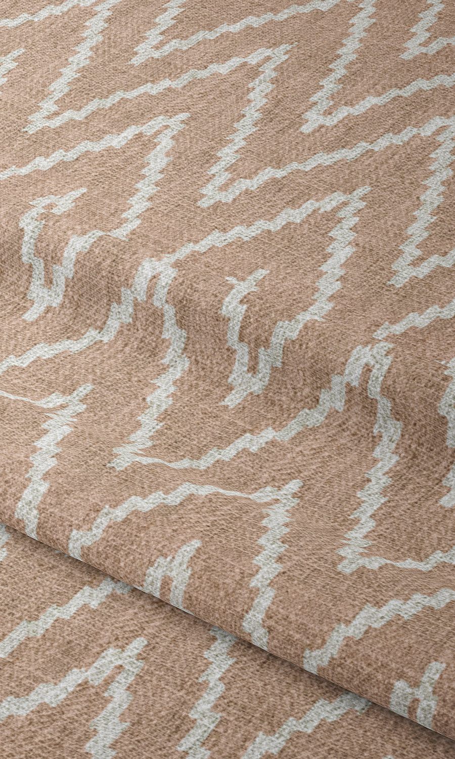 Chevron Print Window Treatments Fabric Sample (Blush Pink/ White)