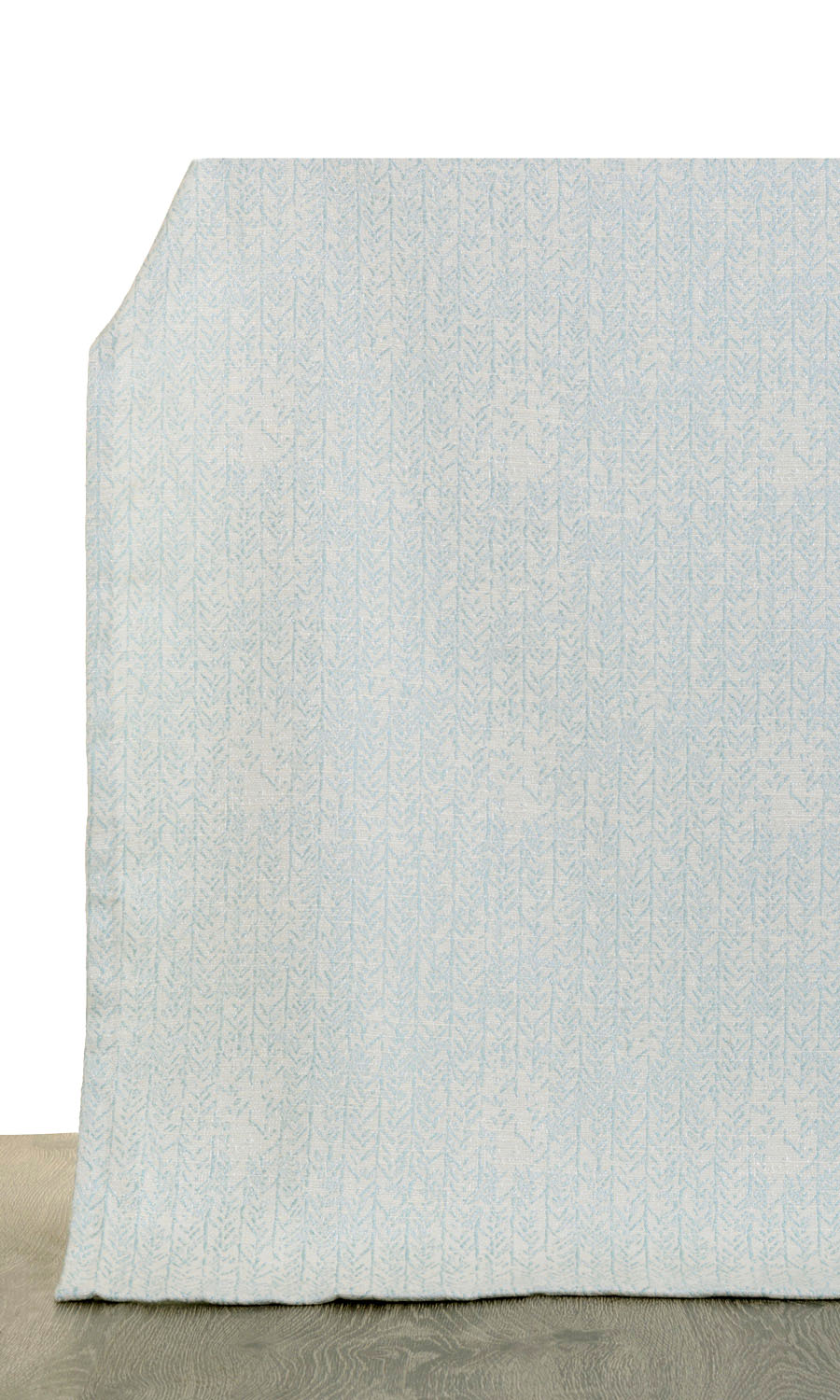 Herringbone Poly-Cotton Window Treatments Fabric By the Metre (White/ Blue)