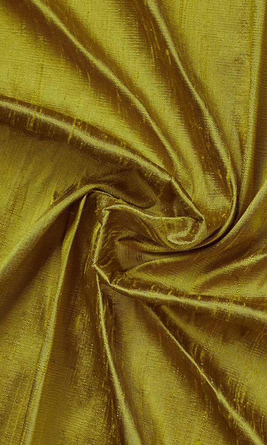 Dupioni Silk Home Décor Fabric By the Metre (Olive Green)