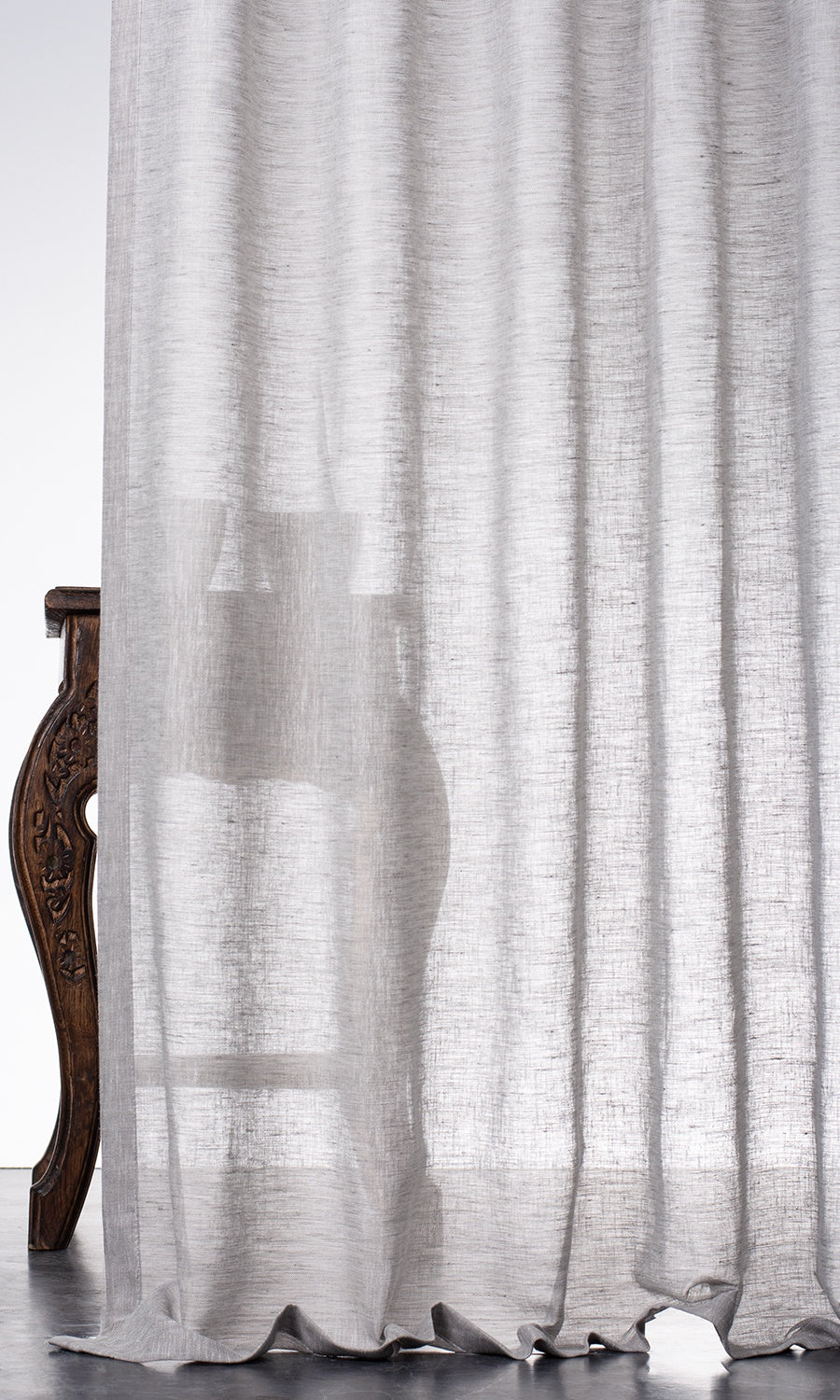 Linen-Cotton Sheer Roman Blinds & Window Shades (Pale Gray)
