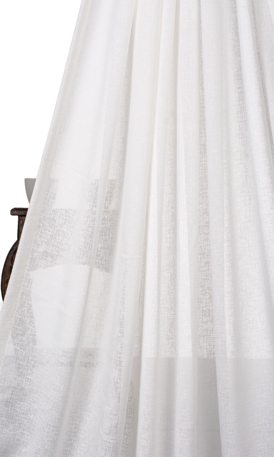 Plain Sheer Fabric Material By the Metre (White)