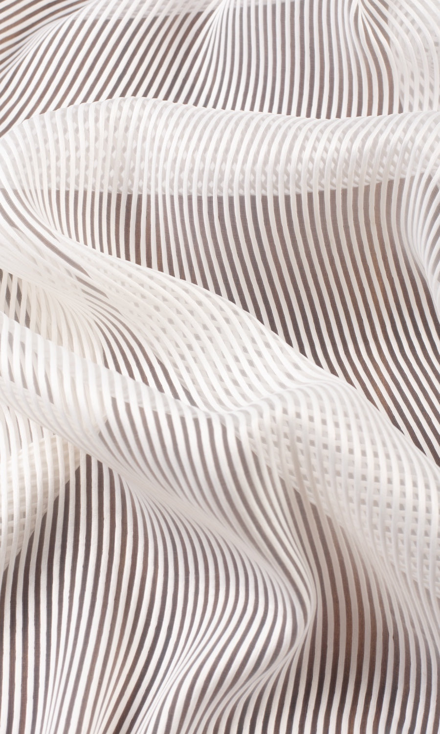 Striped Sheer Fabric Blinds (White) Extra Long Short Wide