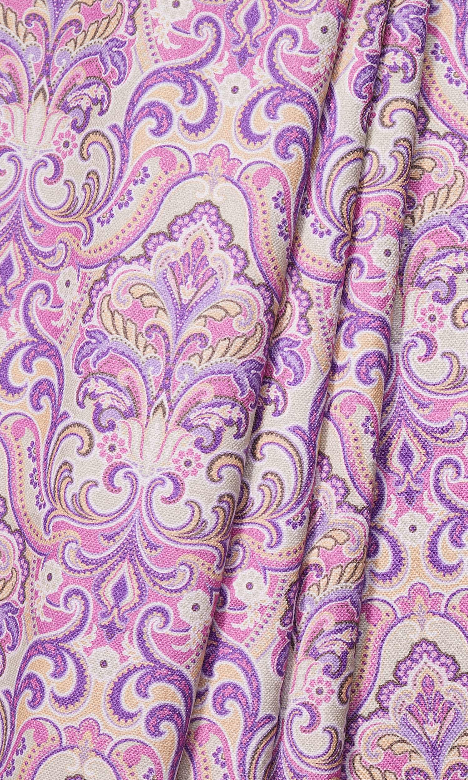 Fleur De Lis Print Window Treatments Fabric By the Metre (Pink/ Purple)