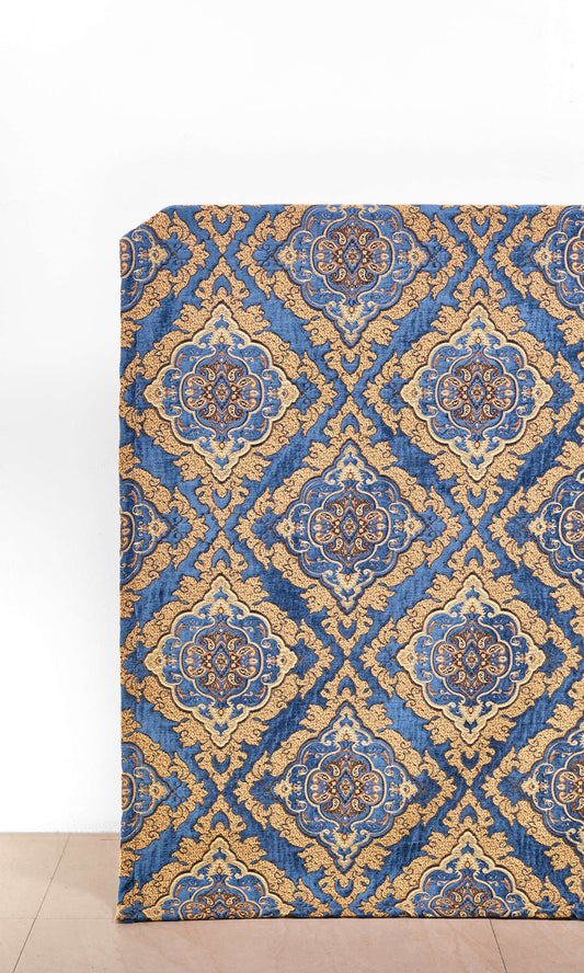 Damask Velvet Home Décor Fabric By the Metre (Beige/ Brown/ Blue)