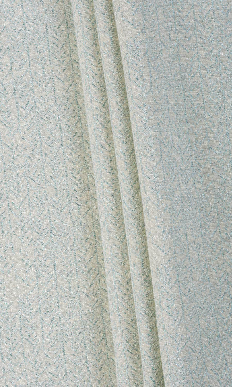 Herringbone Poly-Cotton Fabric Material By the Metre (White/ Blue)