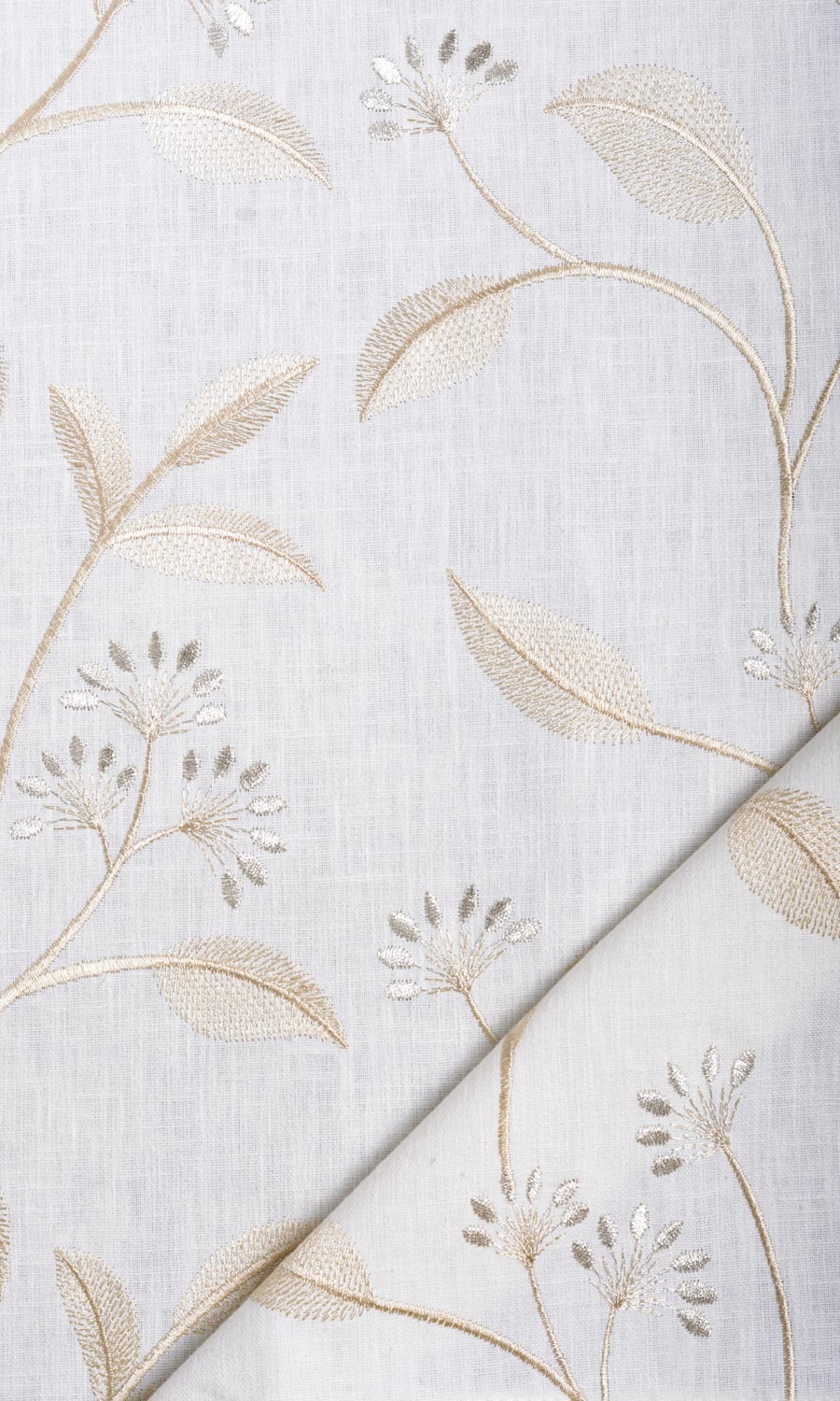 Floral Embroidery Blinds (White/ Cream) Extra Long Short Wide