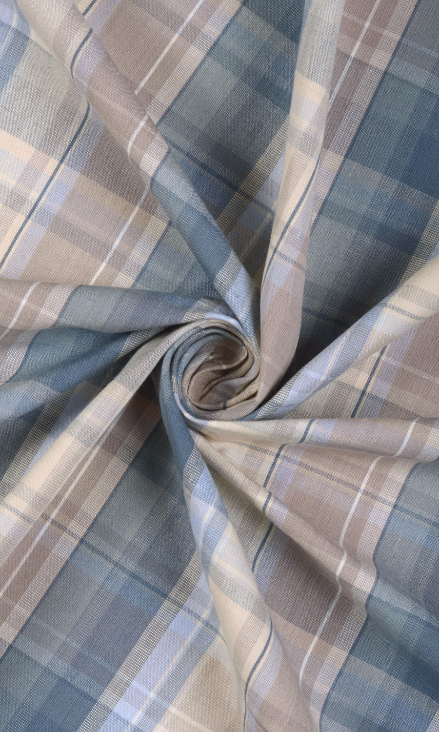 Cotton Roman Blinds & Window Shades (Blue/ Brown)