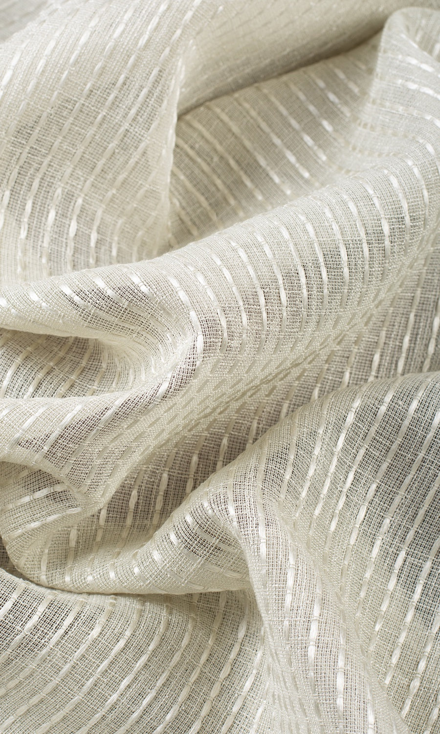 Striped Embroidery Sheer Fabric By the Metre for Roman Blinds & Shades (Gray)