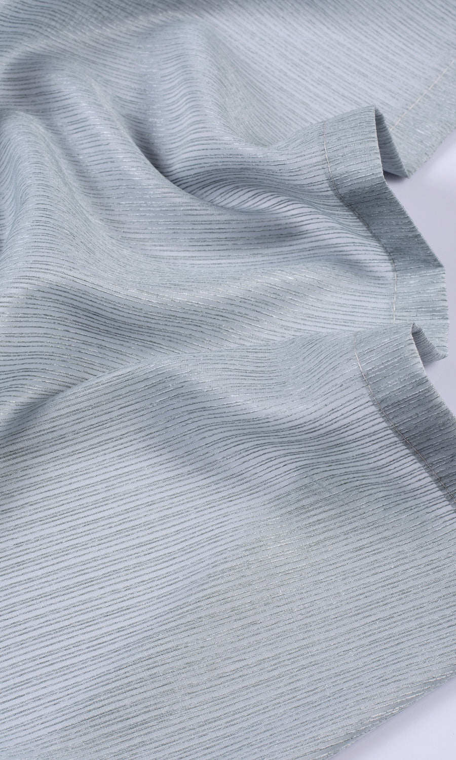 Striped Sheer Fabric By the Metre for Roman Blinds & Shades (Periwinkle Gray)