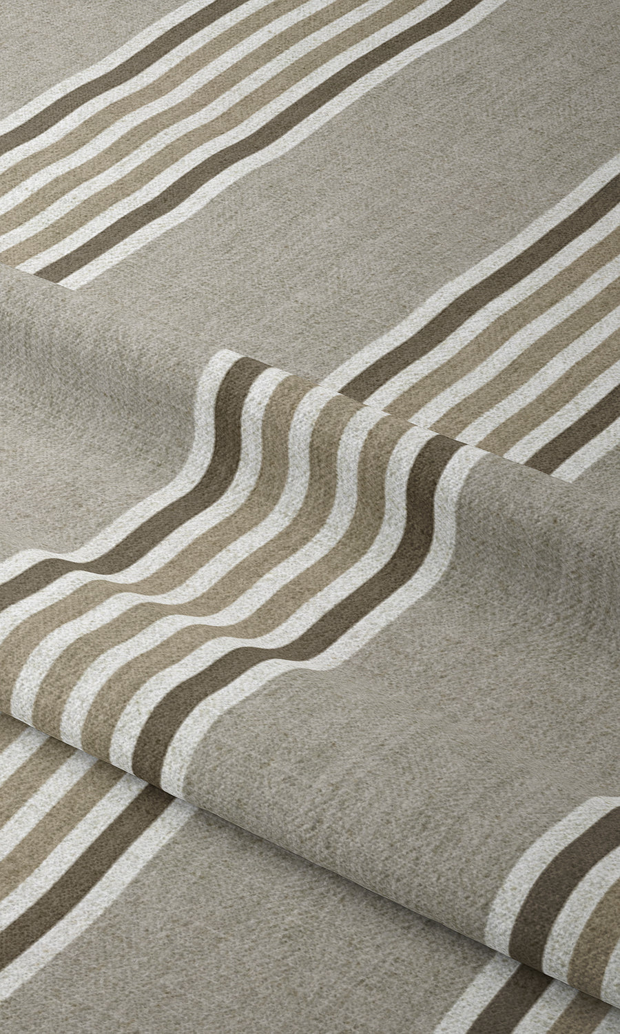 Modern Striped Window Treatments Fabric By the Metre (Tan/ Brown)