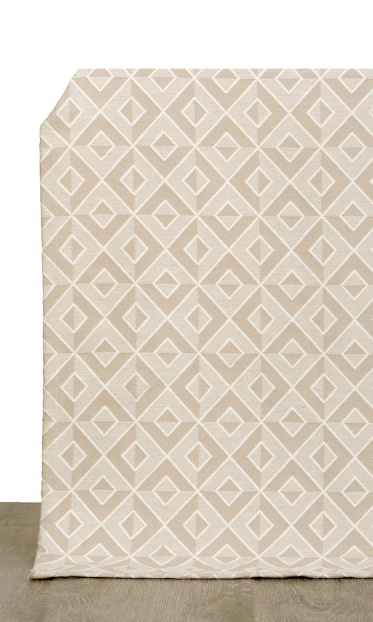 Argyle Patterned Home Décor Fabric Sample (Tan/ Beige)